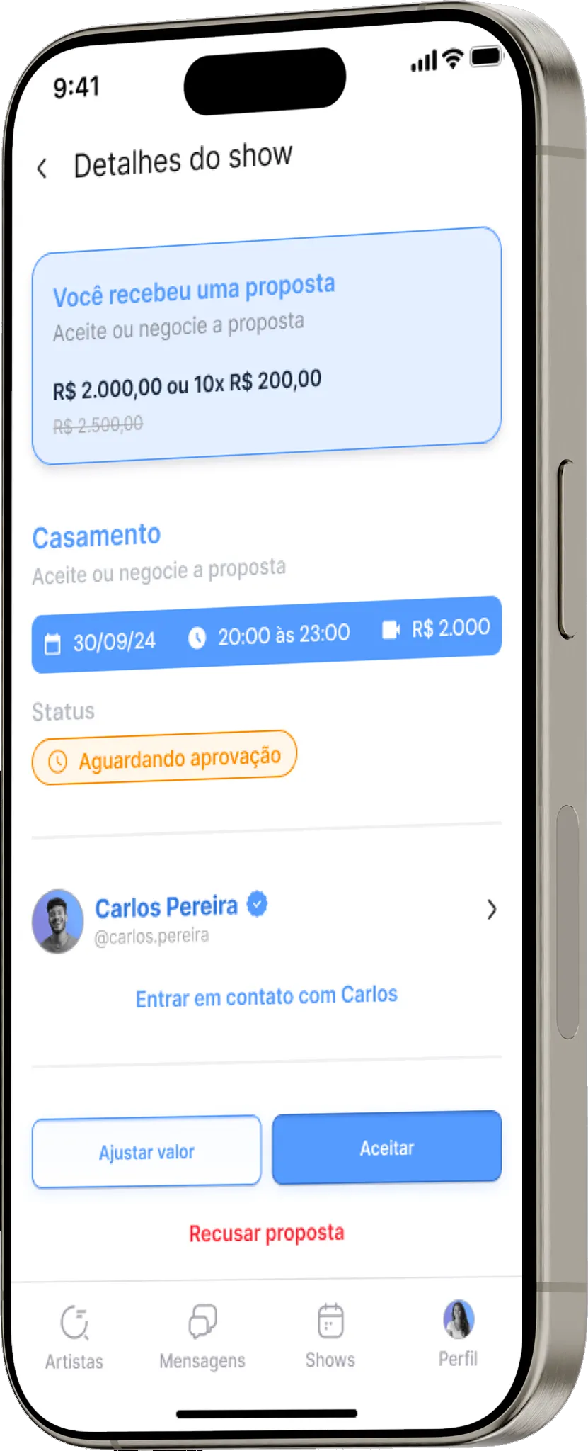 Show Shop app - contratação simplificada de músicos